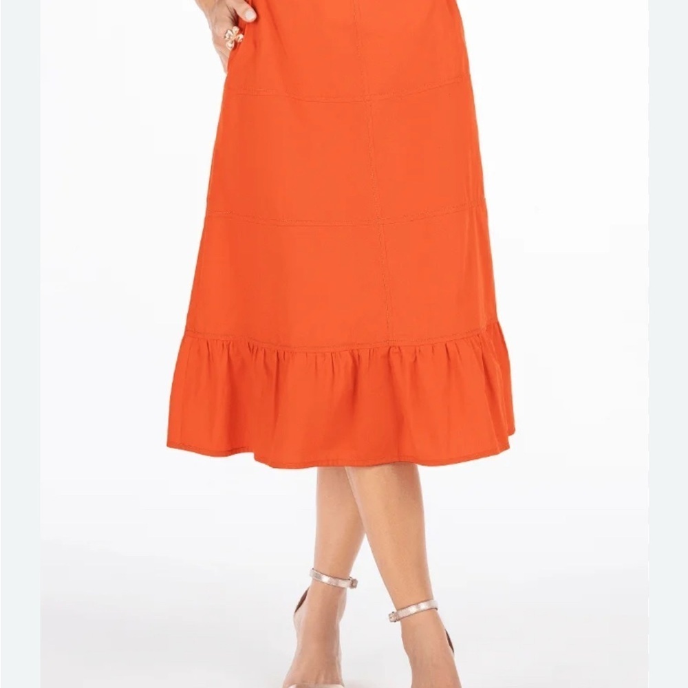 Women’s Vibrant Orange Midi Skirt